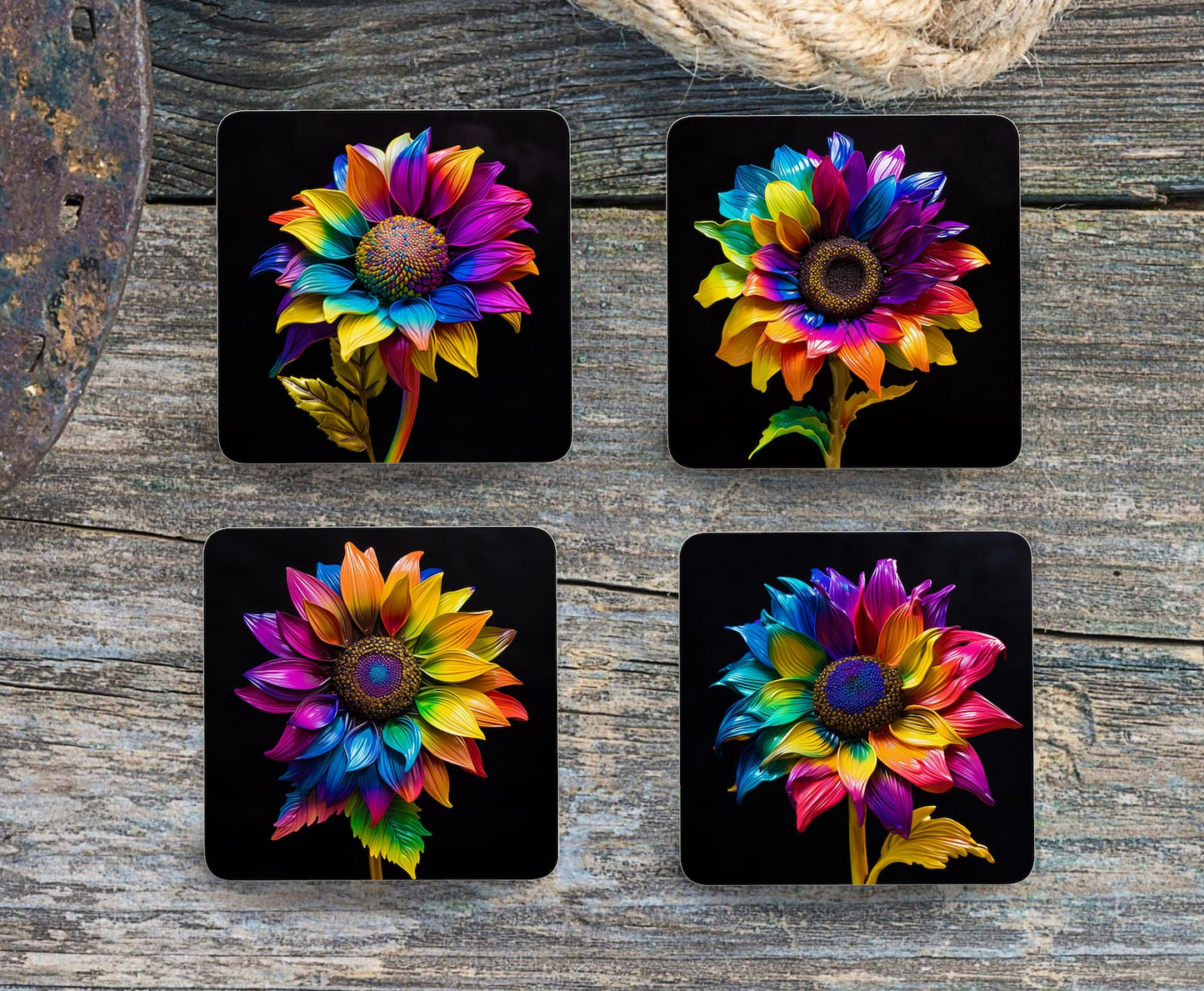 Colorful Flower Coaster