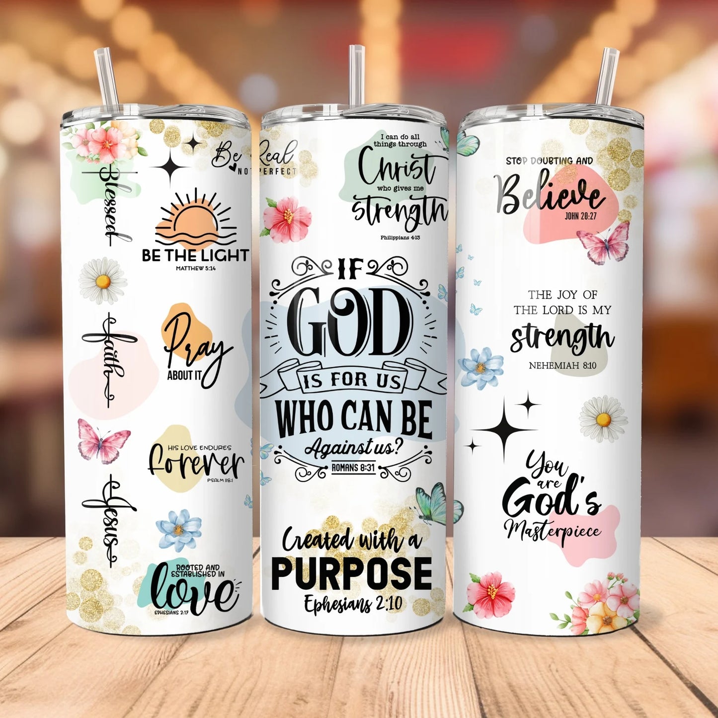 Christian Bible Verse Affirmations Tumbler